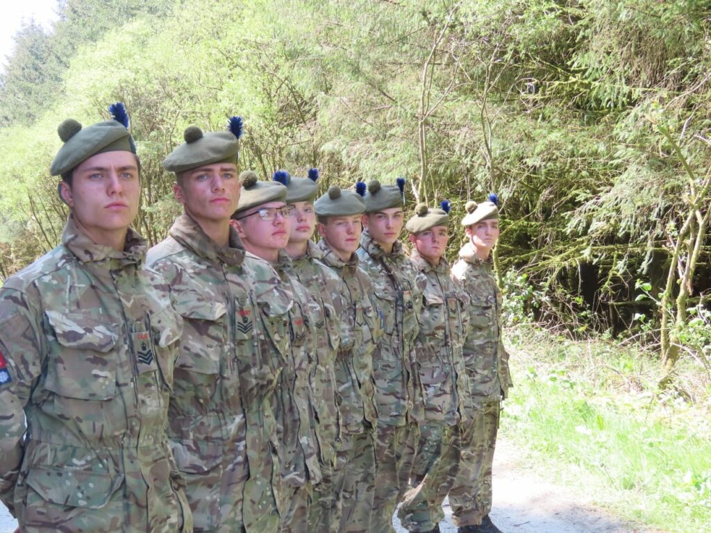 Line of Army cadets.